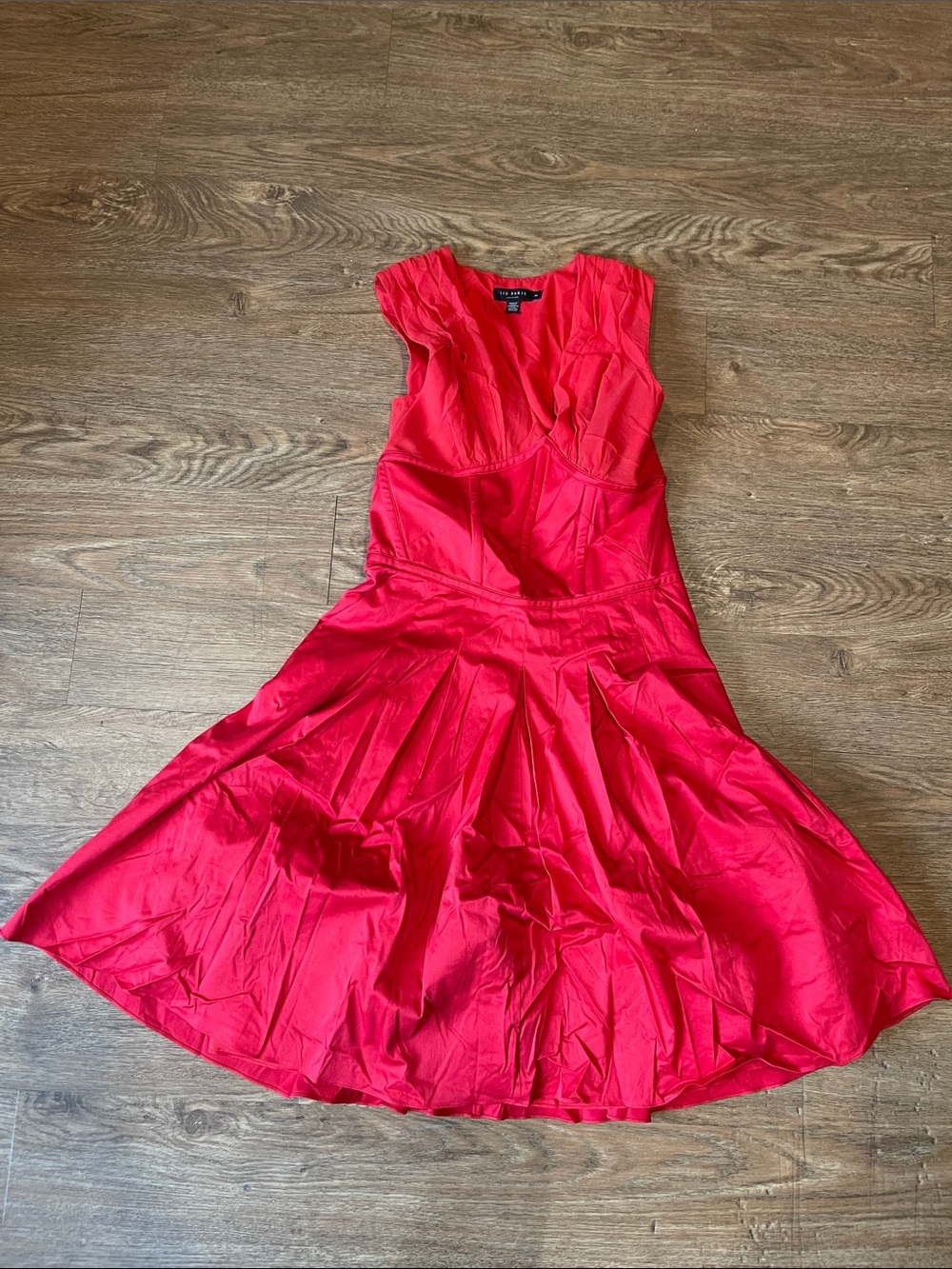 Formal Mini Dress Red Flare Silk Corset New Condition